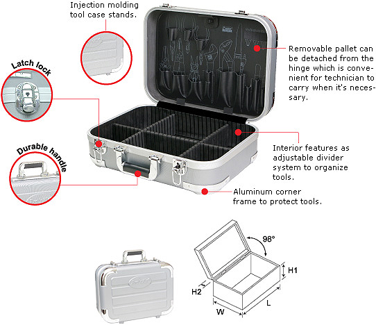 Кейс Pro'sKit TC-2009 из твердого пластика с перегородкой